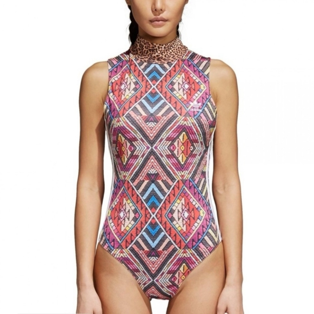 Adidas Multicolor Geometric Print Women's Top - EUC